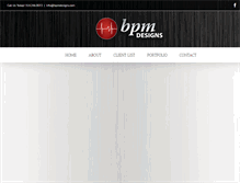 Tablet Screenshot of bpmdesigns.com